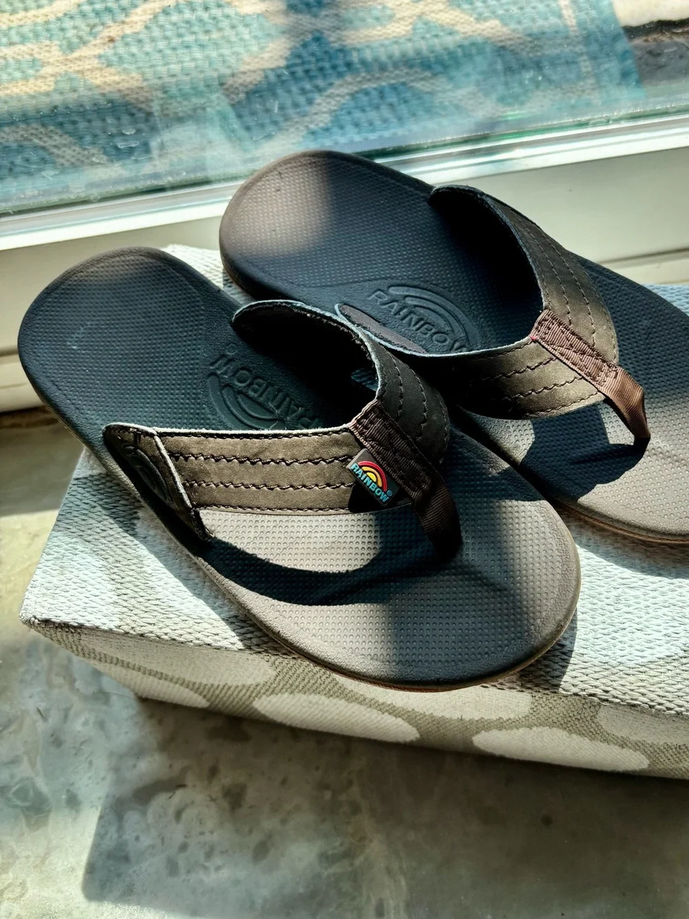 Rainbow Sandals Classic Leather Flip Flops Youth 4/5 (Fits Women 5.5 - 6)